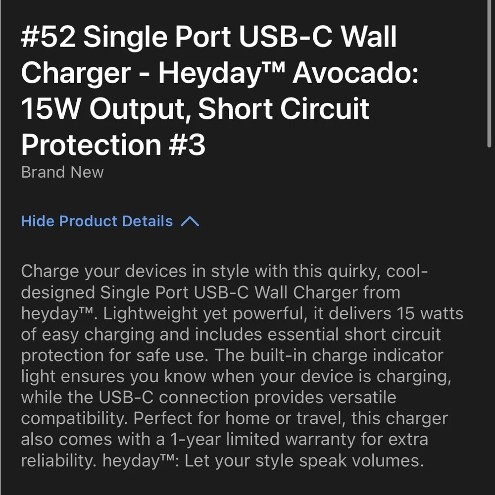 Heyday Avocado USB Wall Charger